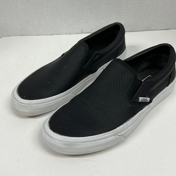 Vans Classic Unisex Perforated Leather Slip On Sneakers Men 5.5/Women 7 - Picture 1 of 7